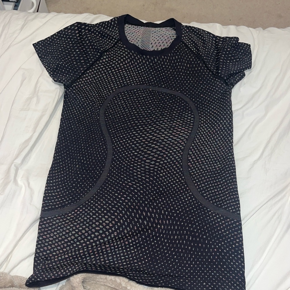 lululemon athletica Black with mix of pink, blue and green (so cute)  swiftly